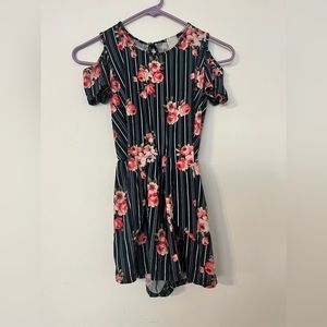 Stripped and floral romper